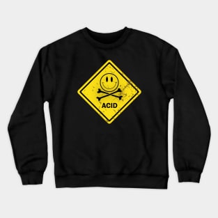 Acid Smiley Hazard Sign Crewneck Sweatshirt